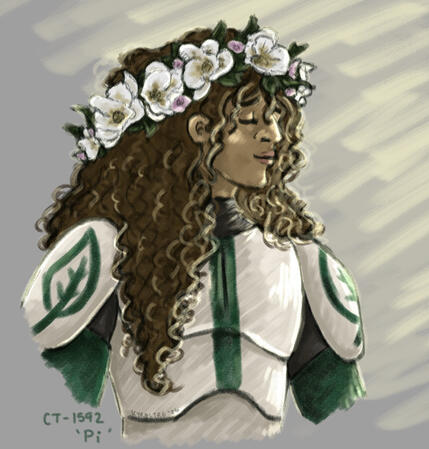 a digital drawing of my oc Pi